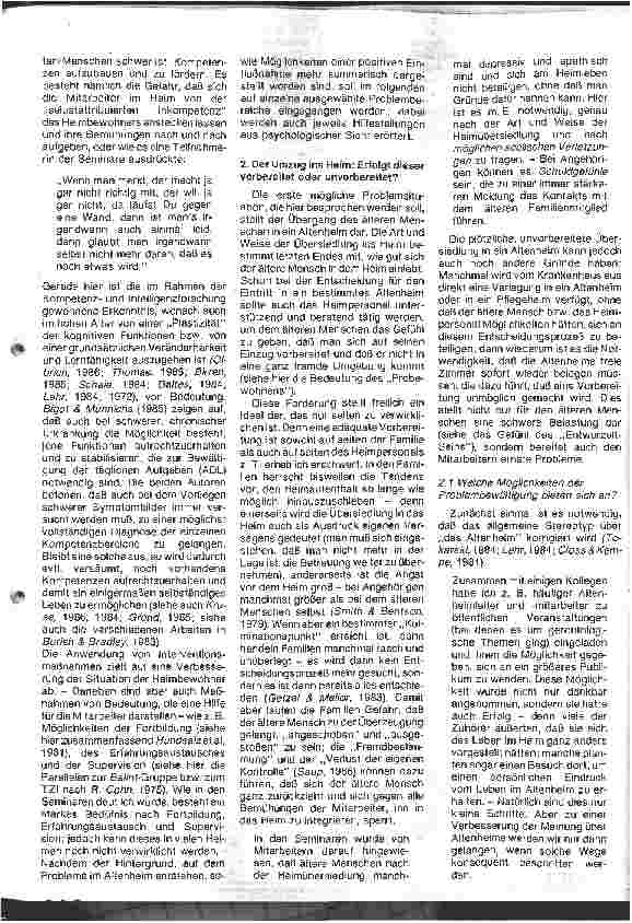 Vorschauseite 2: Problemsituationen im Altenheim und Möglichkeiten ihrer Bewältigung
