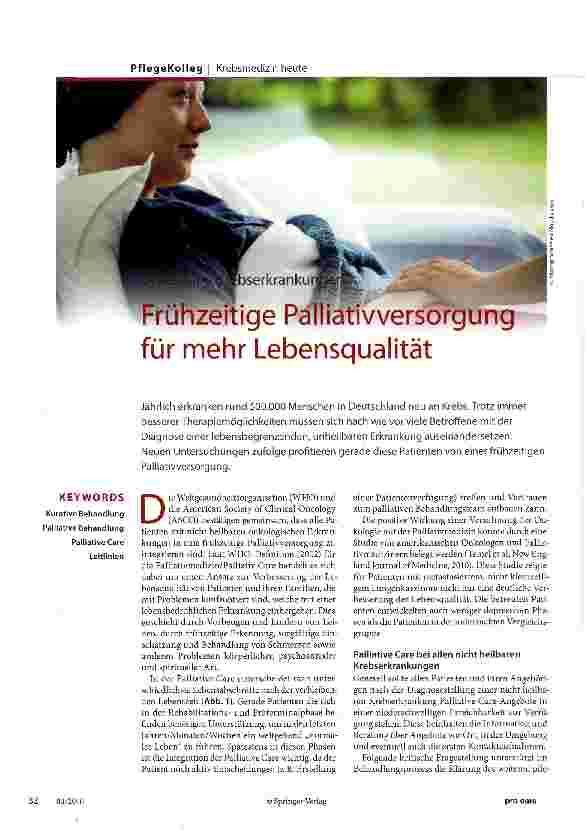 Vorschauseite 1: Frühzeitige Palliativversorgung für mehr Lebensqualität