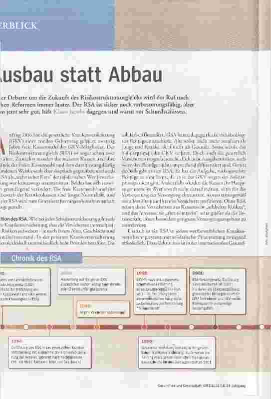 Vorschauseite 1: Ausbau statt Abbau