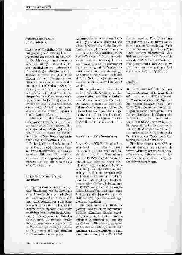 Vorschauseite 2: Die Reform der GKV im Bereich der Rechnungslegung