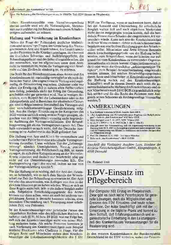 Vorschauseite 1: EDV - Einsatz im Pflegebereich