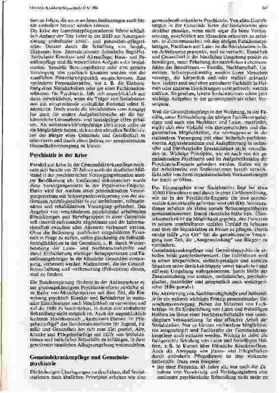 Vorschauseite 2: Sozialstationen und ambulante psychiatrische Krankenpflege