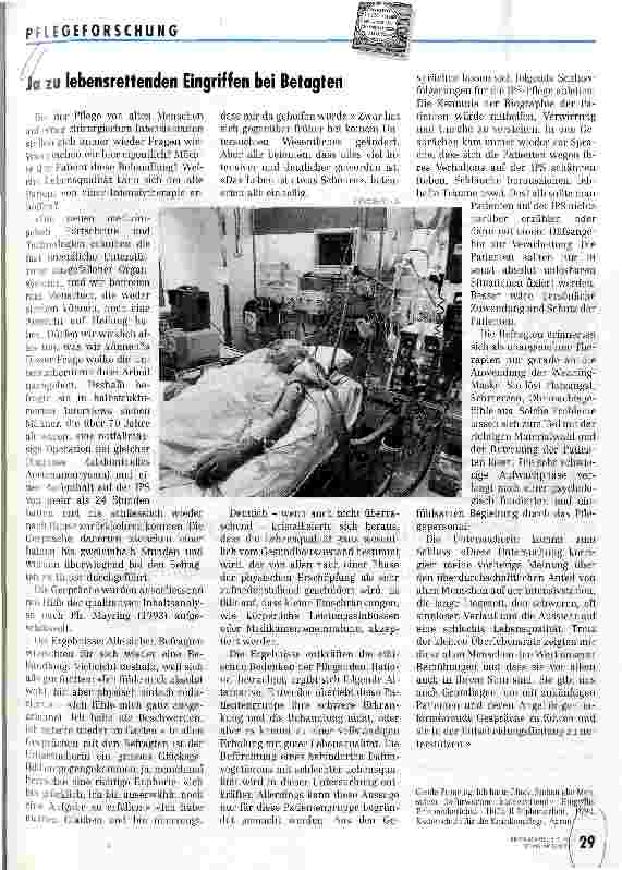 Vorschauseite 1: Ja zu lebensrettenden Eingriffen bei Betagten