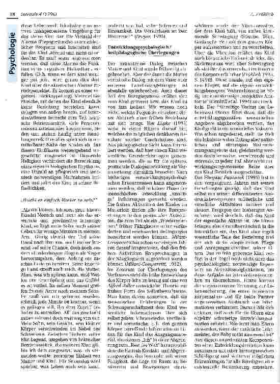 Vorschauseite 2: Die Lebenswelt intensiv behinderter Neugeborener