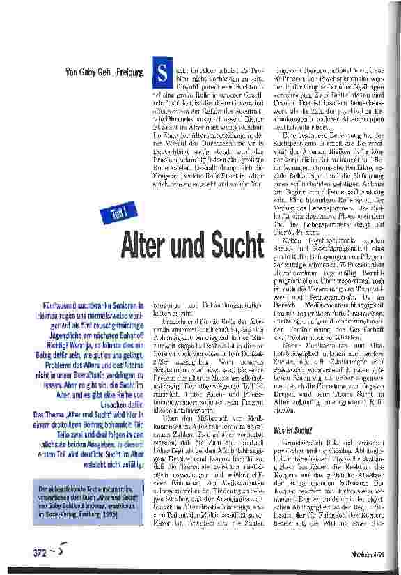 Vorschauseite 1: Alter und Sucht Teil 1
