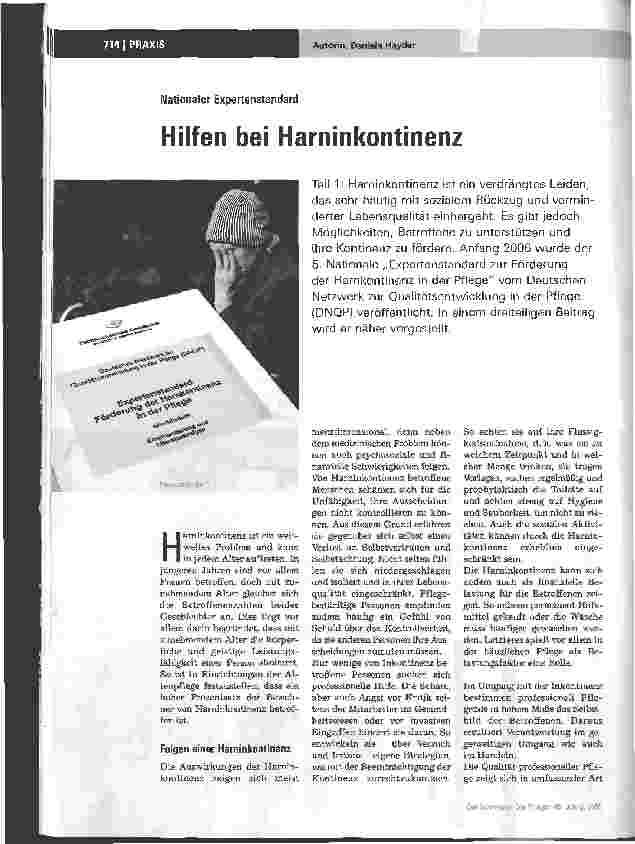 Vorschauseite 1: Hilfen bei Harninkontinenz