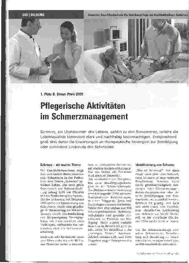 Vorschauseite 1: Pflegerische Aktivitäten im Schmerzmanagement