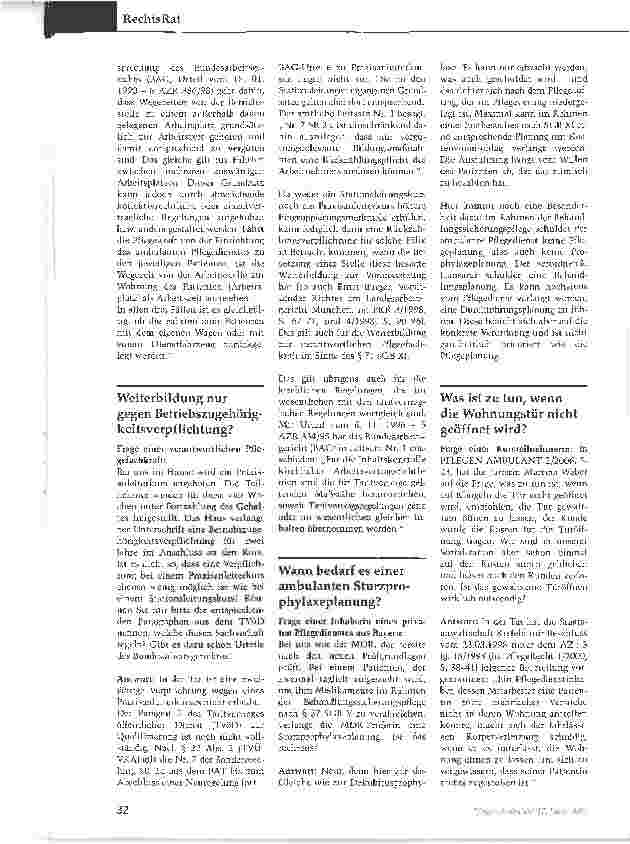 Vorschauseite 2: Was tun, wenn der Patient die Tür nicht öffnet?Rechtsfragen aus dem ambulanten Pflegealltag