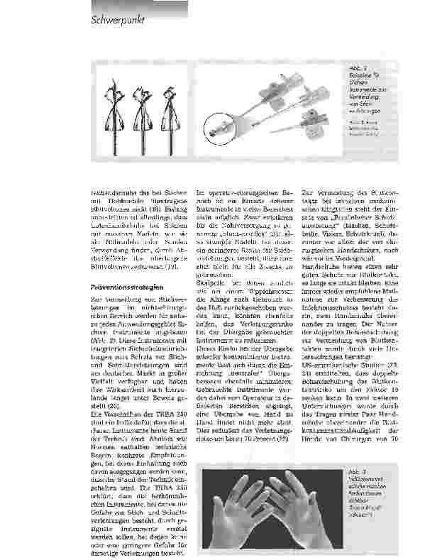 Vorschauseite 3: Arbeitssicherheit im OP -Nadelstichverletzungen sind vermeidbar