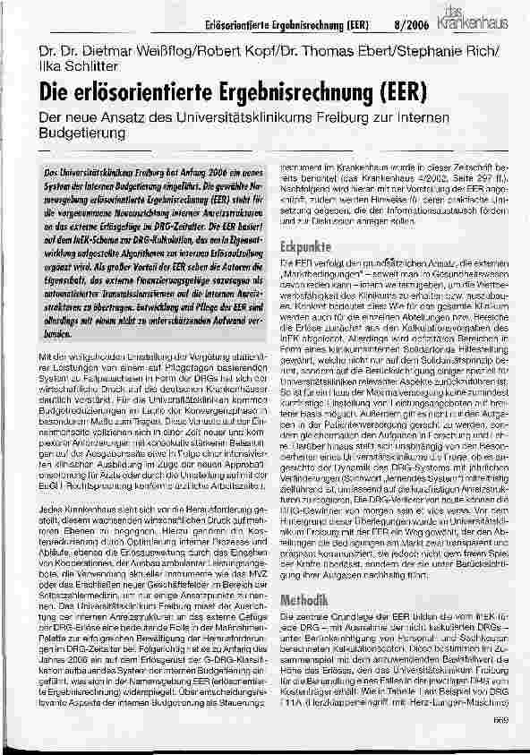 Vorschauseite 1: Die erlösorientierte Ergebnisrechnung (EER)