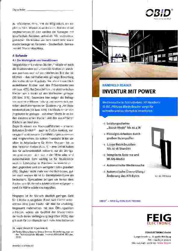 Vorschauseite 4: Investitionen in der Universitätsbibliothek Gießen - Eine studentische Sicht