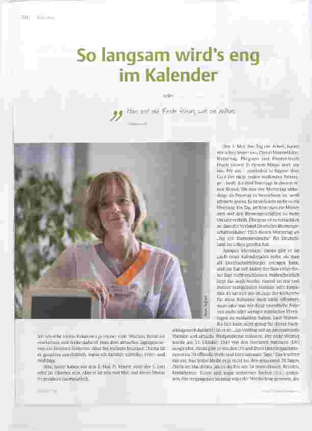 Vorschauseite 1: So langsam wird es eng im Kalender