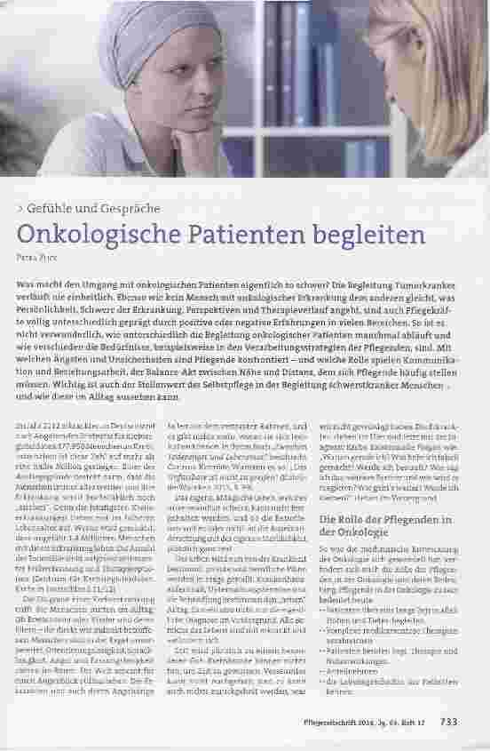 Vorschauseite 1: Onkologische Patienten begleiten