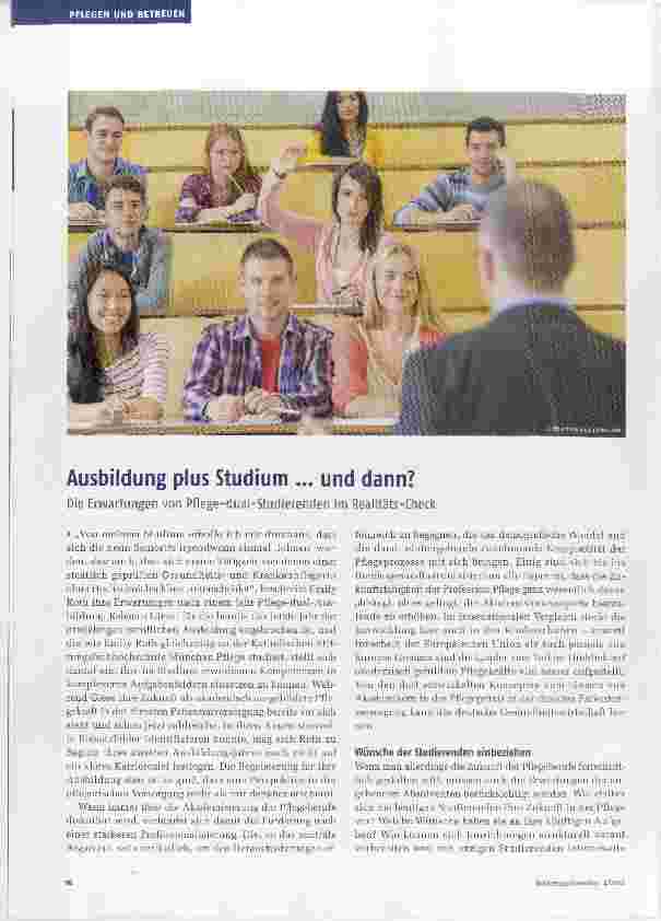 Vorschauseite 1: Ausbildung plus Studium. .. und dann?