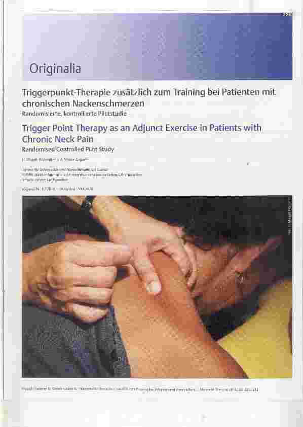 Vorschauseite 1: Triggerpunkt-Therapie zusätzlich zum Training bei Patienten mit chronischen Nackenschmerzen