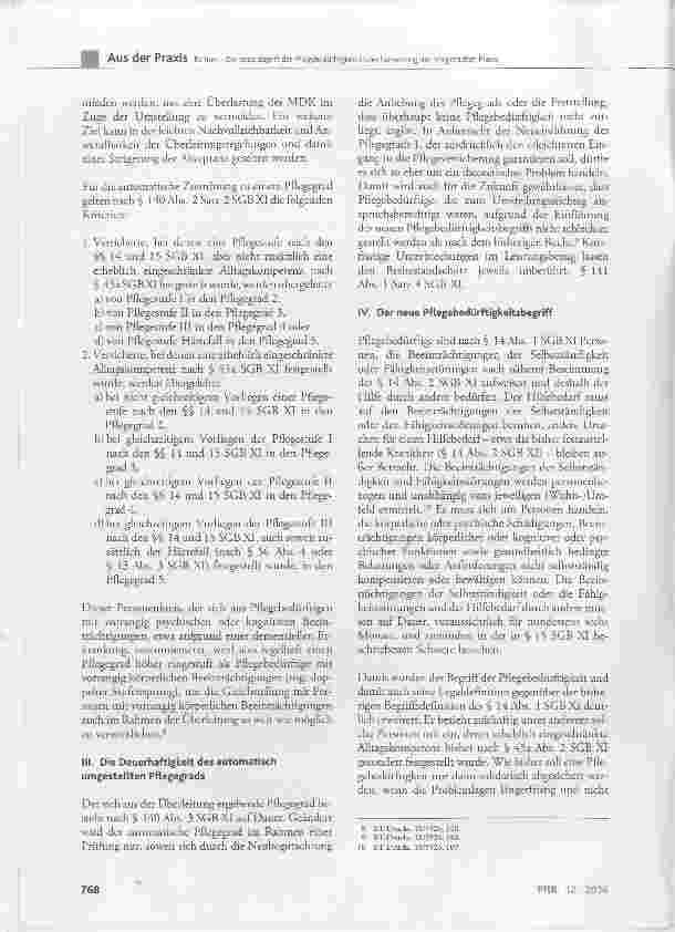 Vorschauseite 2: Der neue Begriff der Pflegebedürftigkeit in der Umsetzung der pflegerischen Praxis