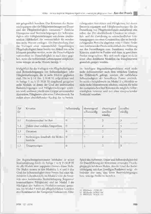 Vorschauseite 3: Der neue Begriff der Pflegebedürftigkeit in der Umsetzung der pflegerischen Praxis