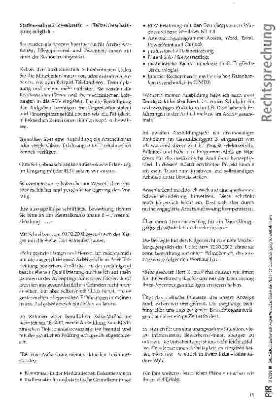 Vorschauseite 2: Entschädigungsanspruch wegen Verstoßes gegen das Verbot der Benachteiligung Schwerbehinderter - Ausbildung eines Altenpflegers zum medizinischen Dokumentationsassistenten