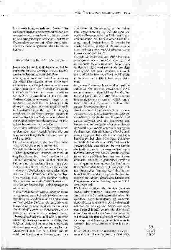 Vorschauseite 2: MRSA-TRÄGER MÜSSEN ISOLIERT WERDEN