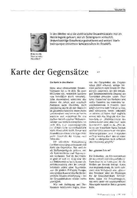 Vorschauseite 1: Karte der Gegensätze