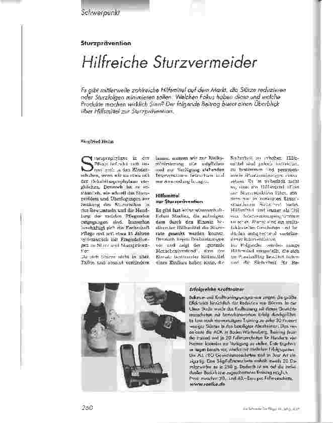 Vorschauseite 1: SturzpräventionHilfreiche Sturzvermeider