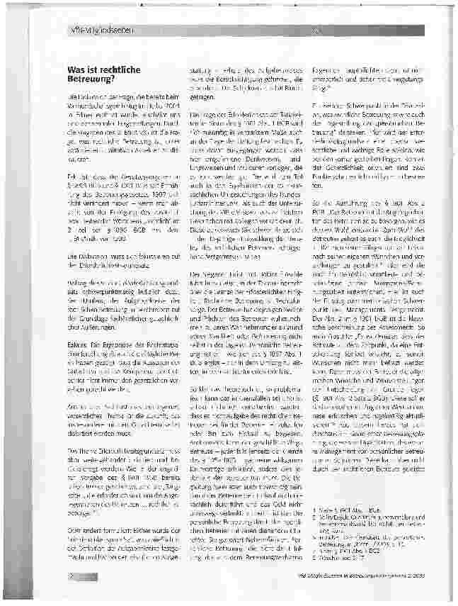 Vorschauseite 2: VfB-Mitgliedsseiten in Betreuungsmanagement -Mitteilungen des Verbandes freiberuflicher Betreuer/innen e. V. Das 2. Betreuungsrechtsänderungsgesetz und seine Folgen