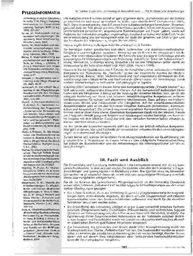Vorschauseite 4: E-Learning als Bestandteil eines berufspädagogischen Lehrverbundes PflegewissenschaftTeil III: Didaktische Anforderungen