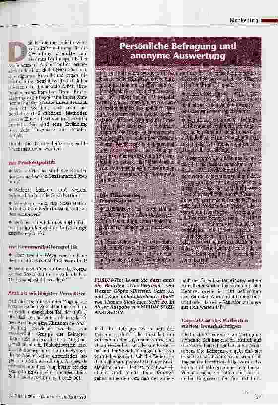 Vorschauseite 2: Klarheit durch Kundenbefragung Zur Entwicklung einer Marketingkonzeption die Stellung am Markt überprüfen