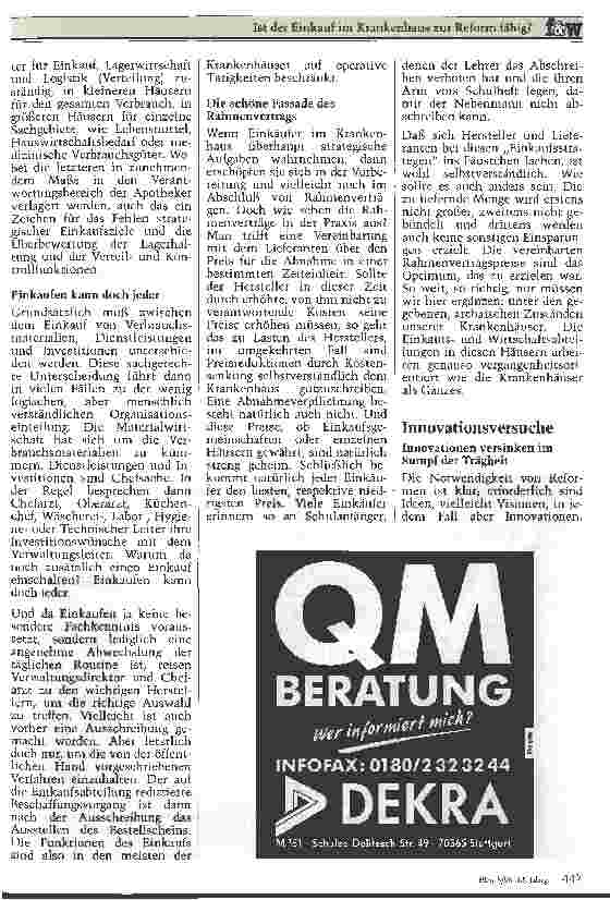 Vorschauseite 2: Ist der Einkauf im Krankenhaus zur Reform fähig?