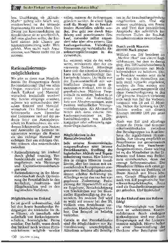 Vorschauseite 5: Ist der Einkauf im Krankenhaus zur Reform fähig?