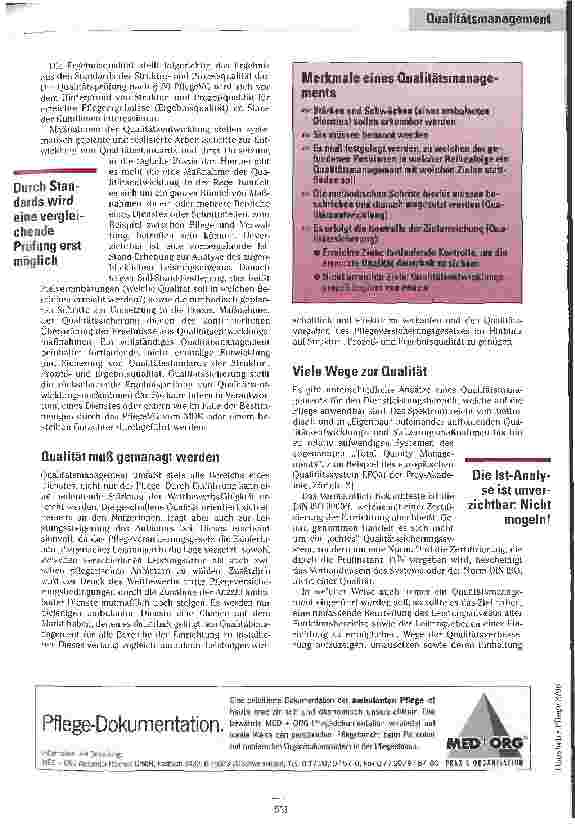 Vorschauseite 3: Muß es immer DIN ISO sein? Qualitätsentwicklung und -sicherung ambulanter Dienstleistungen