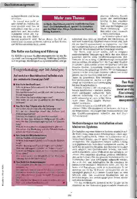 Vorschauseite 4: Muß es immer DIN ISO sein? Qualitätsentwicklung und -sicherung ambulanter Dienstleistungen