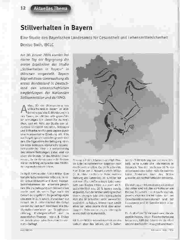 Vorschauseite 1: Stillverhalten in BayernEine Studie des Bayerischen Landesamts für Gesundheit und Lebensmittelsicherheit