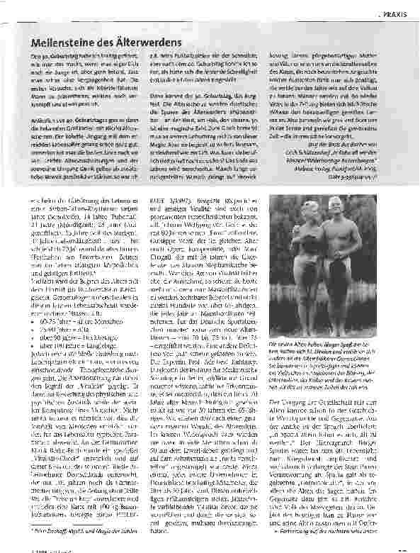 Vorschauseite 2: Die neuen Alten. .. und die Pflege von morgen