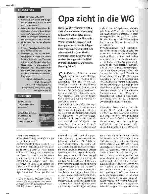 Vorschauseite 3: Die neuen Alten. .. und die Pflege von morgen