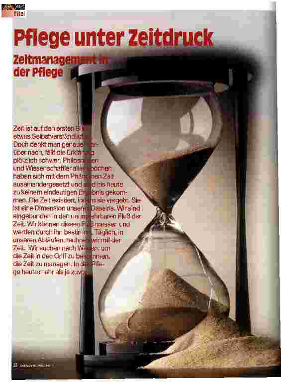 Vorschauseite 1: Pflege unter Zeitdruck Zeitmanagement in der Pflege