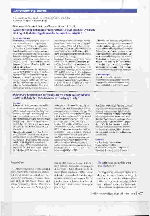 Vorschauseite 3: Lungenfunktion bei älteren Probanden mit metaboiischem Syndrom und Typ-2-Diabetes