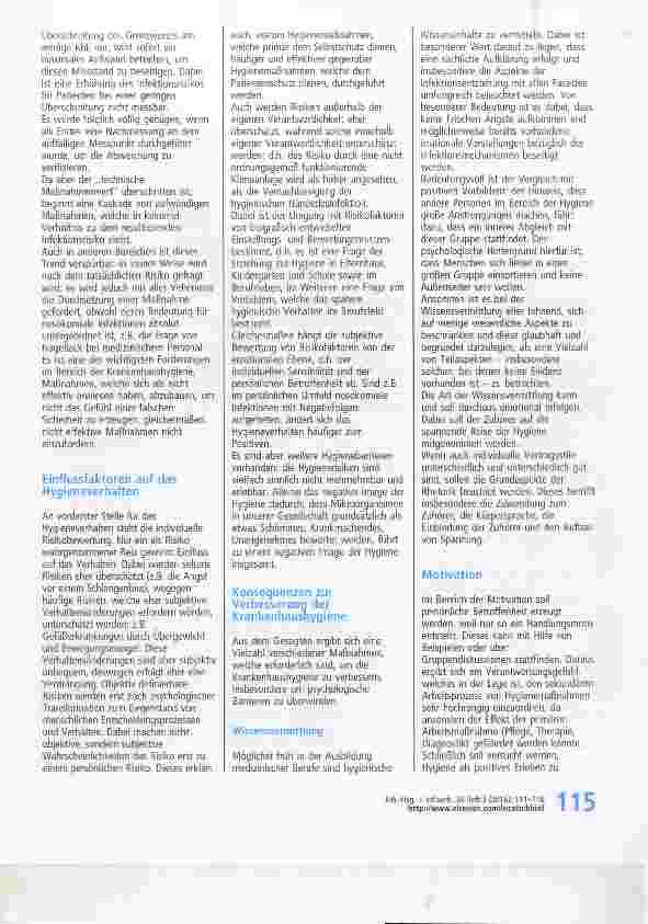 Vorschauseite 5: Psychologische Aspekte der Krankenhaushygiene