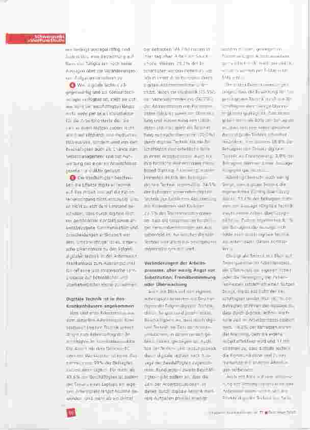Vorschauseite 2: Digitale Technik in der Arbeitswelt Krankenhaus