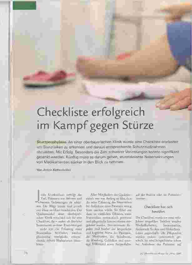 Vorschauseite 1: Checkliste erfolgreich im Kampf gegen Stürze