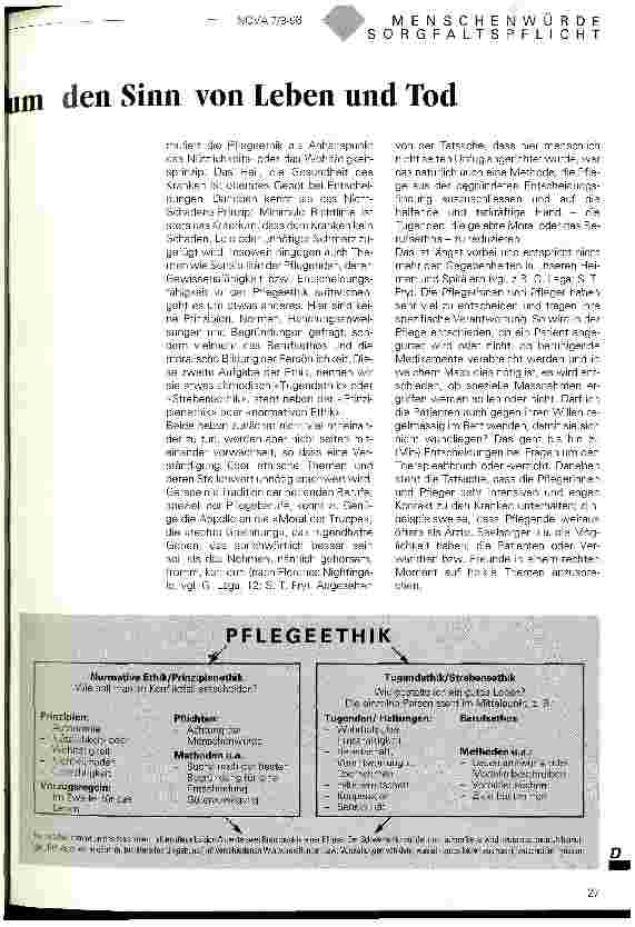 Vorschauseite 2: Die großen Fragen um den Sinn von Leben und Tod