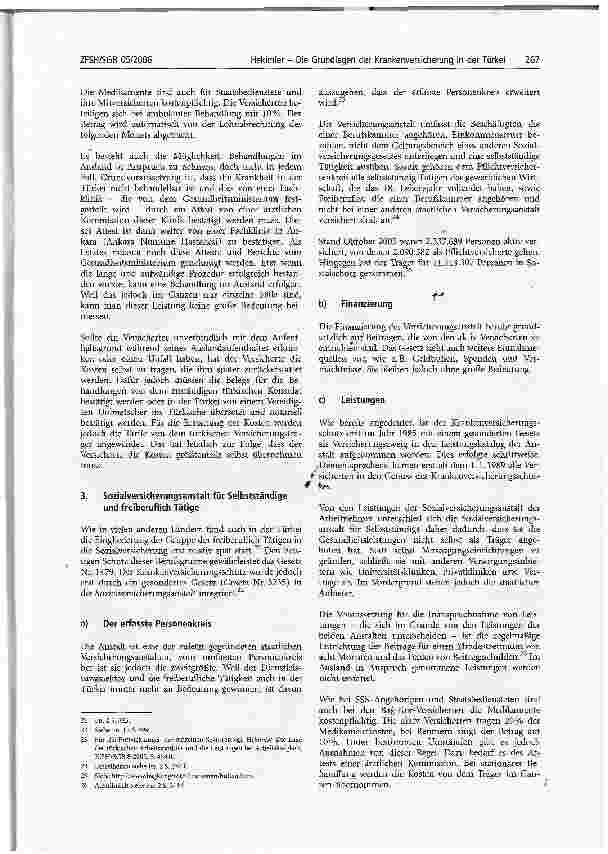 Vorschauseite 4: Die Grundlagen der Krankenversicherungund die geplante Einführung einer AllgemeinenKrankenversicherung in der Türkei