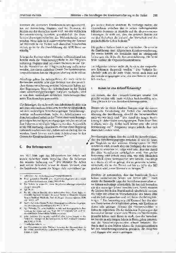 Vorschauseite 6: Die Grundlagen der Krankenversicherungund die geplante Einführung einer AllgemeinenKrankenversicherung in der Türkei
