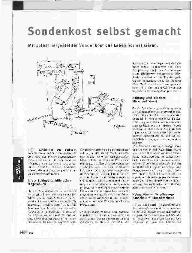 Vorschauseite 1: Sondenkost selbst gemachtMit selbst hergestellter Sondenkost das Leben normalisieren