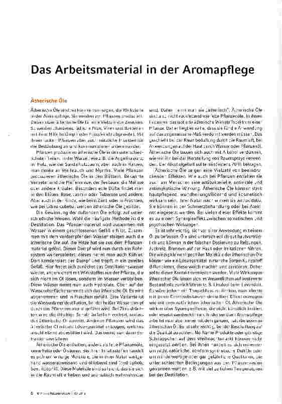 Vorschauseite 1: Das Arbeitsmaterial in der Aromapflege