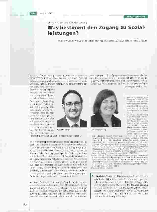 Vorschauseite 1: Was bestimmt den Zugang zu Sozialleistungen?