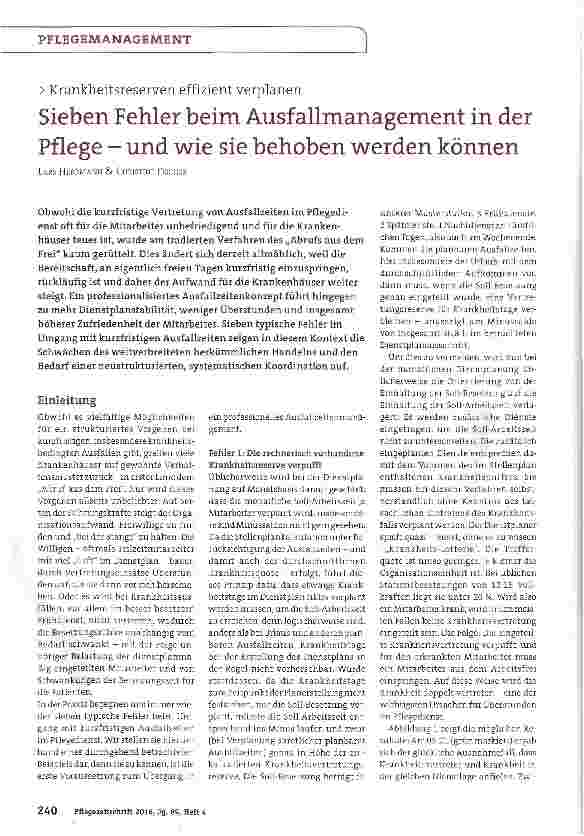 Vorschauseite 1: Sieben Fehler beim Ausfallmanagement in der Pflege - und wie sie behoben werden können