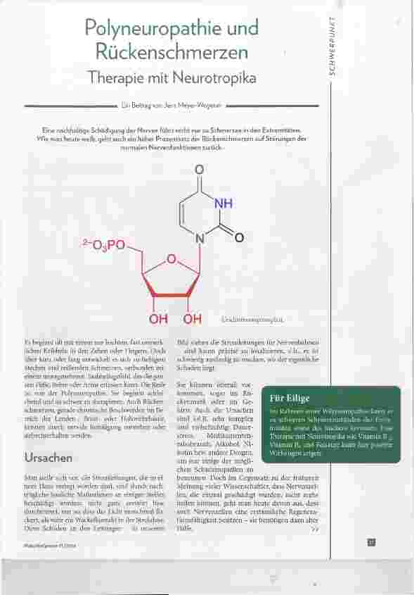 Vorschauseite 1: Polyneuropathie und Rückenschmerzen Therapie mit Neurotropika