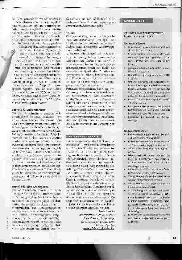 Vorschauseite 2: Lebensarbeitszeitkonten und RenteFlexibel Vorsorgen