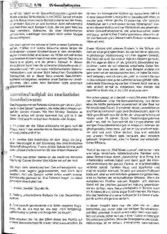 Vorschauseite 3: Können vom amerikanischen Gesundheitswesen nützliche Impulse für Europa erwartet werden?